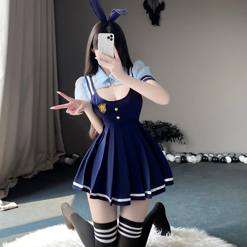 Sexy Bunny Girl Cosplay Costume Women Naughty Anime Policewomen Roleplay Uniform Erotic Lingerie Suit Halloween Sex Porno Outfit