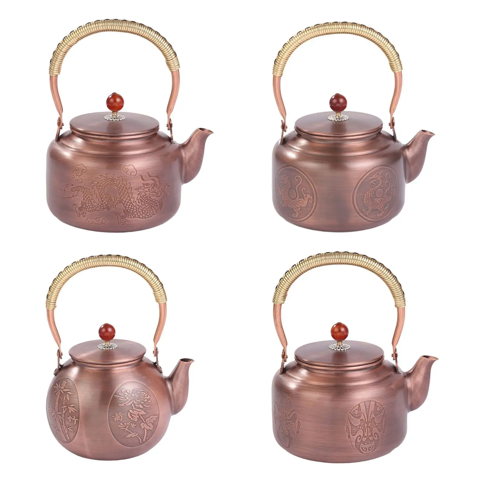 

Copper Kettle 1200ml Hot Water Kettle Teaware Accessory Kung Fu Tea Set Pot
