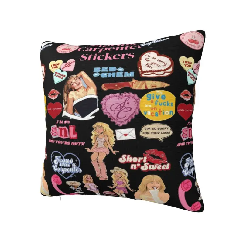 Custom S-Sabrina Carpenter Album Square Pillow Cover Decoration 3D Double-sided Printed Cushion Cover for Living Room