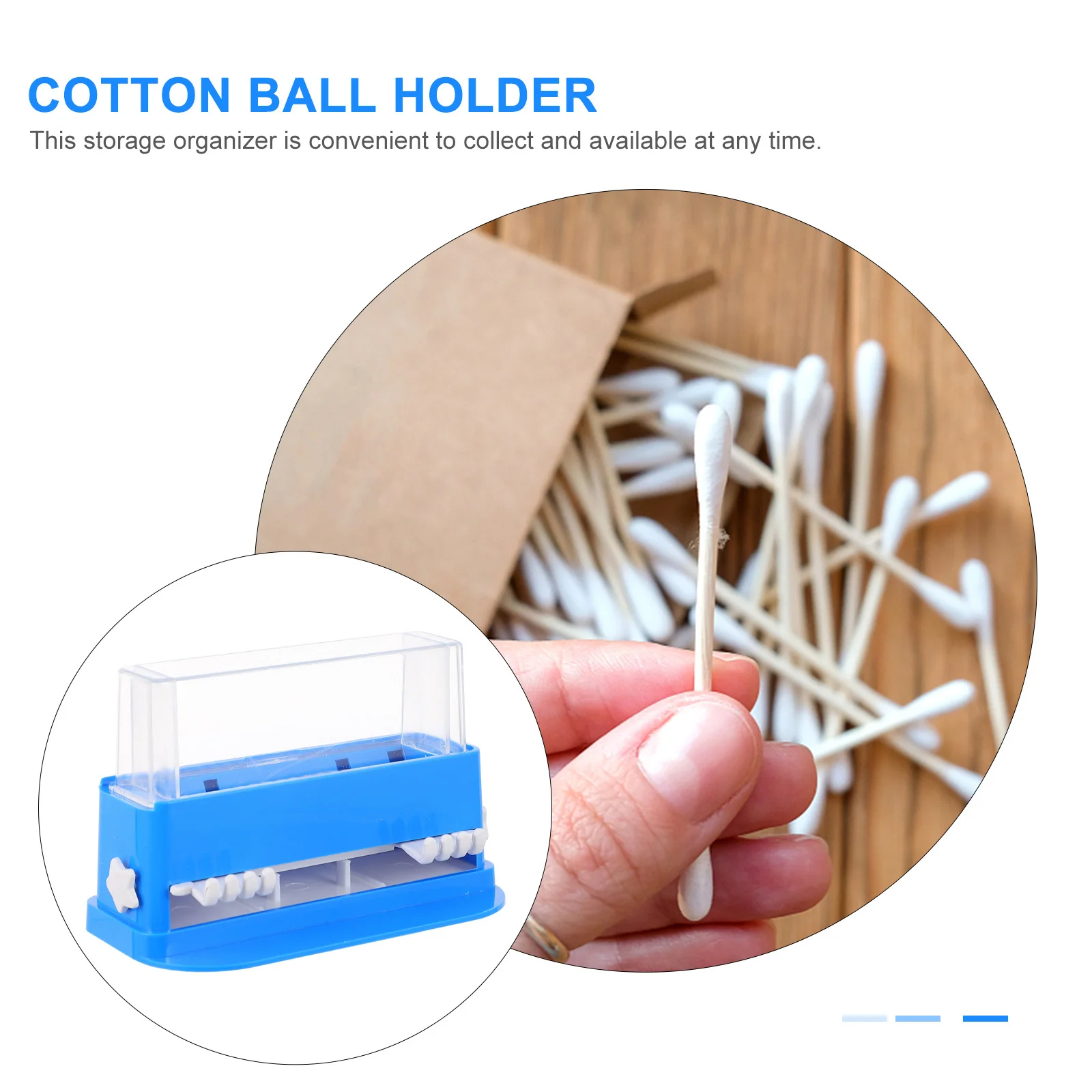 

Transparent Cotton Swab Box Toothpick Storage Container Dispenser Bathroom Organizer Nail Cleaning Stick Holder