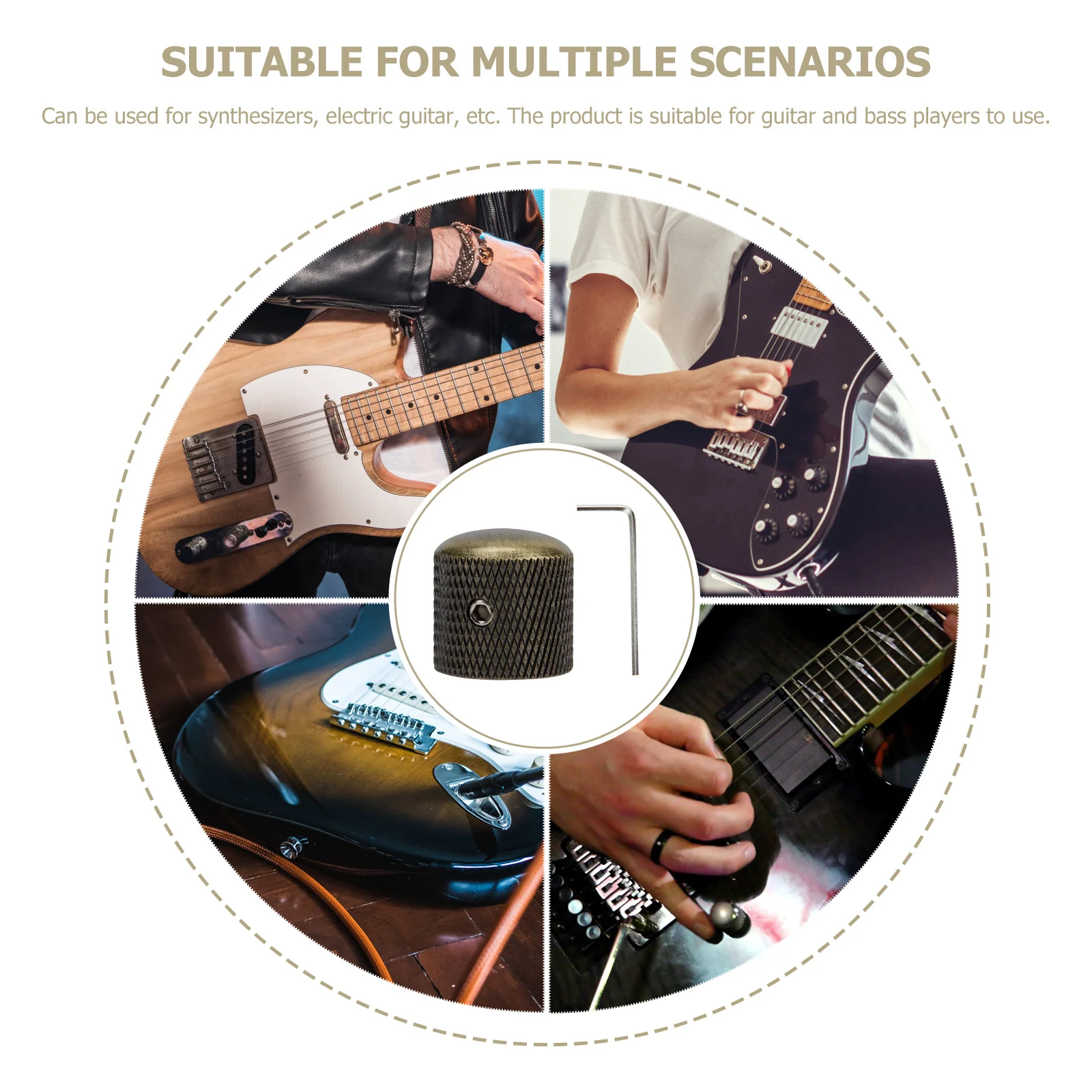 

2 set Electric Guitar Knobs High-Grade Metal Volume Control Durable Instrument Accessories Guitar Sound Adjustment