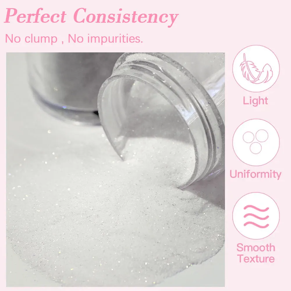 Poudre acrylique pour ongles, 5 pots, brillant, nu, blanc/rose, avec ensemble de paillettes, Flash naturel, rose, français, Extension d'ongles, Carvin