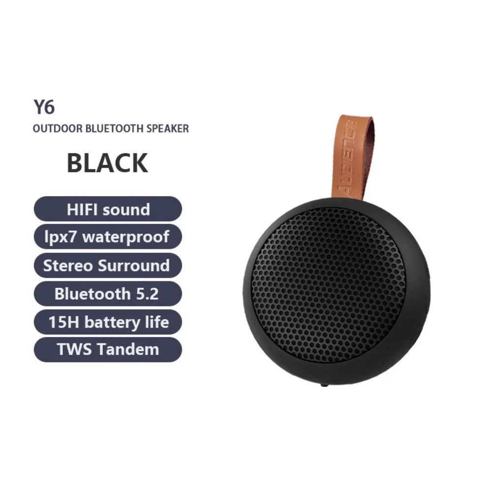 Audience Y6 Portable Bluetooth Speaker TWS Wireless Mini Audio Outdoor Waterproof Shower Speaker Bathroom Heavy Subwoofer