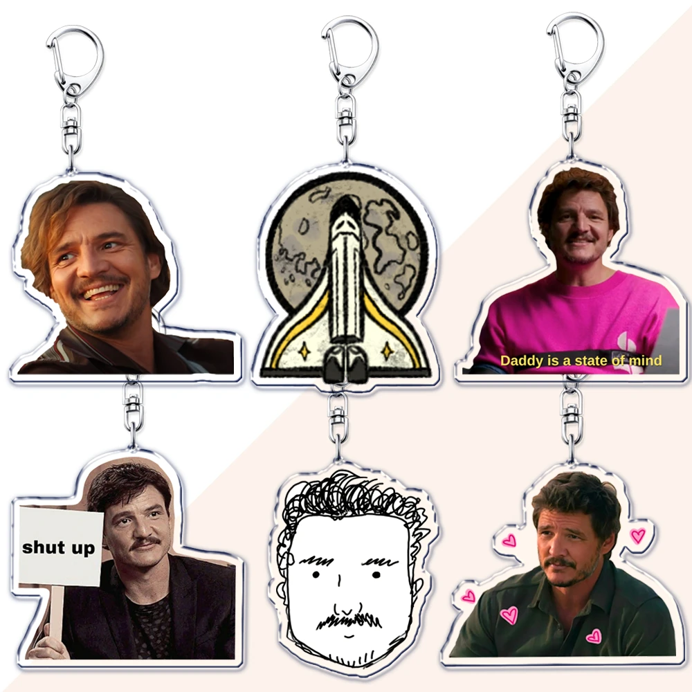 Popular TV Show Keychains for Accessories Bag Pedro Pascal Tlou Keyrings Jewelry Fans Friends Gaming Gifts