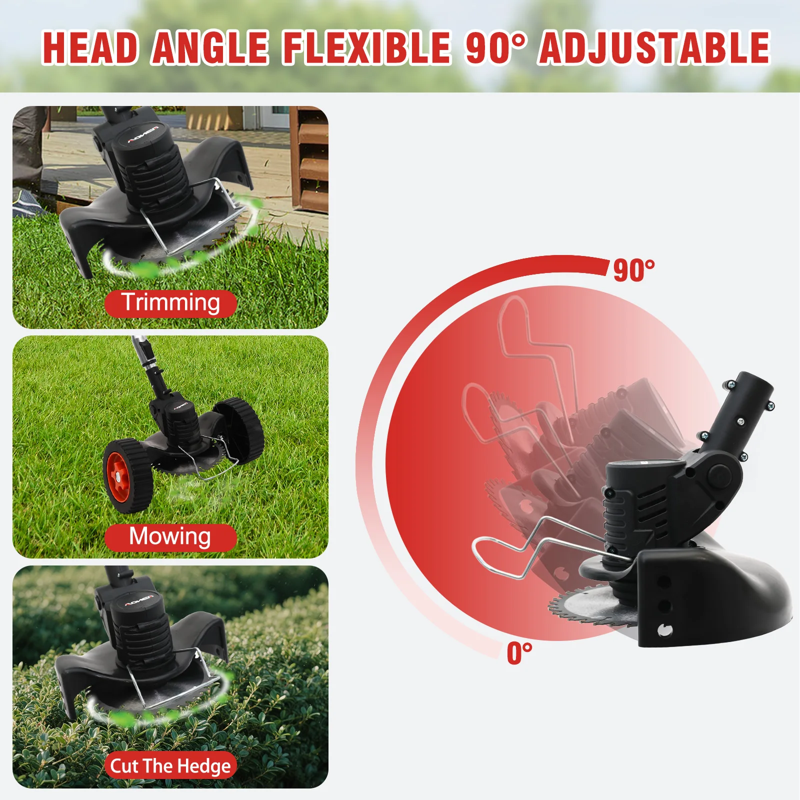 Tagliaerba a batteria Weed Wacker String Trimmer Edger Strumento Spazzola elettrica 2 x 21 3C 1300mAh Caricabatterie per prato Gard