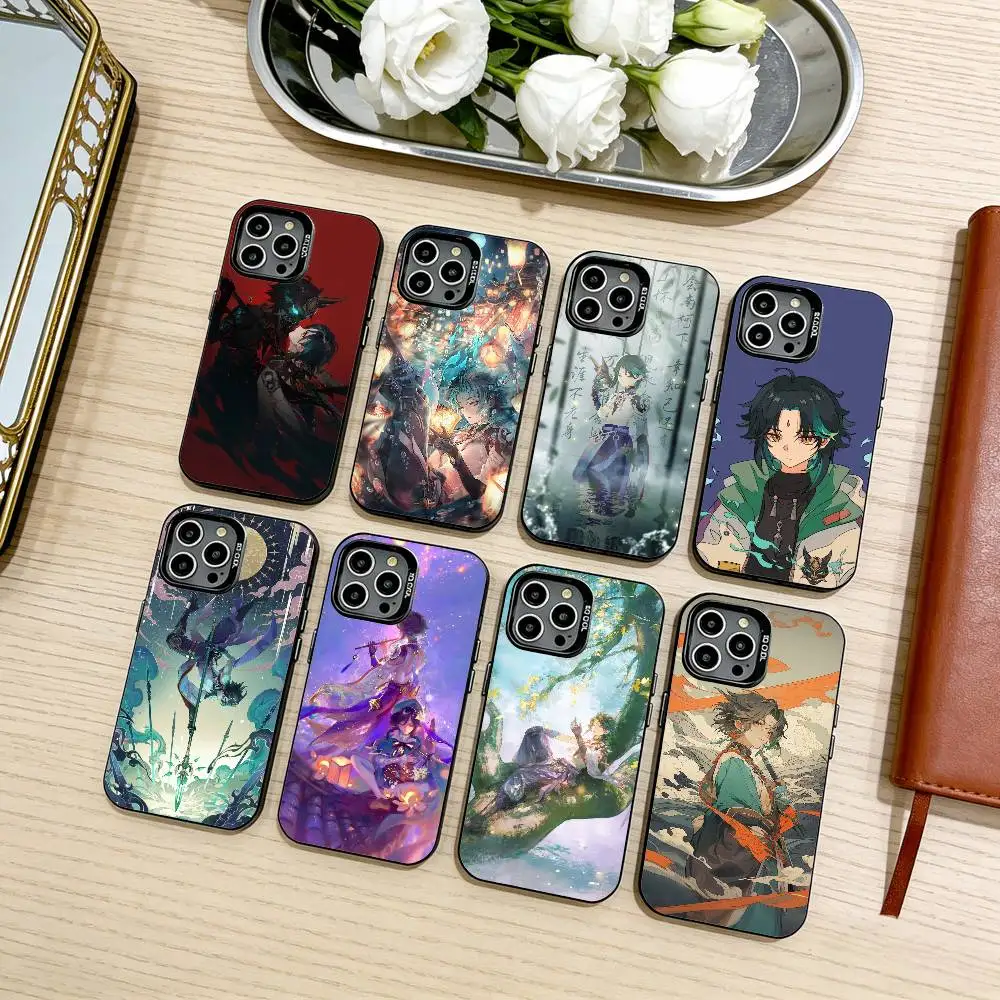 

Xiao from Genshin Impact Phone Case For iPhone17,16,15,14,13,12,11 Plus,Pro Max Black Candy silver phone case