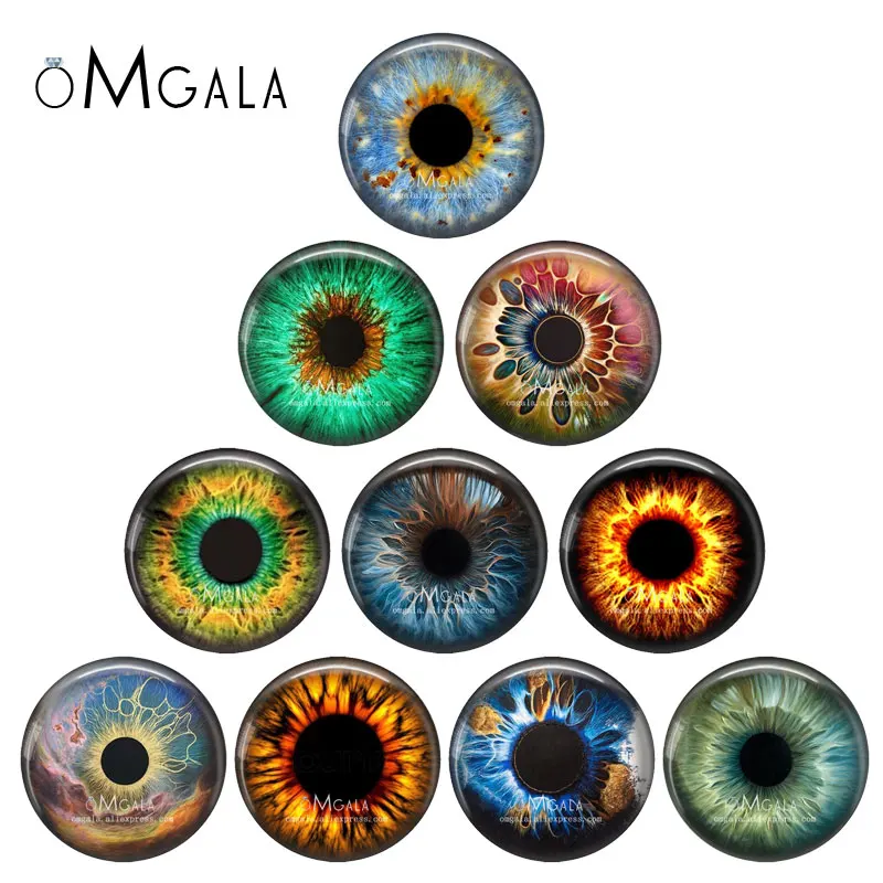 In Paris Toys Eyes Cat Dragon Animals Eyes Pattern 8mm 10mm 12mm 14mm 20mm Handmade Photo Glass Cabochons DIY Making Accessories