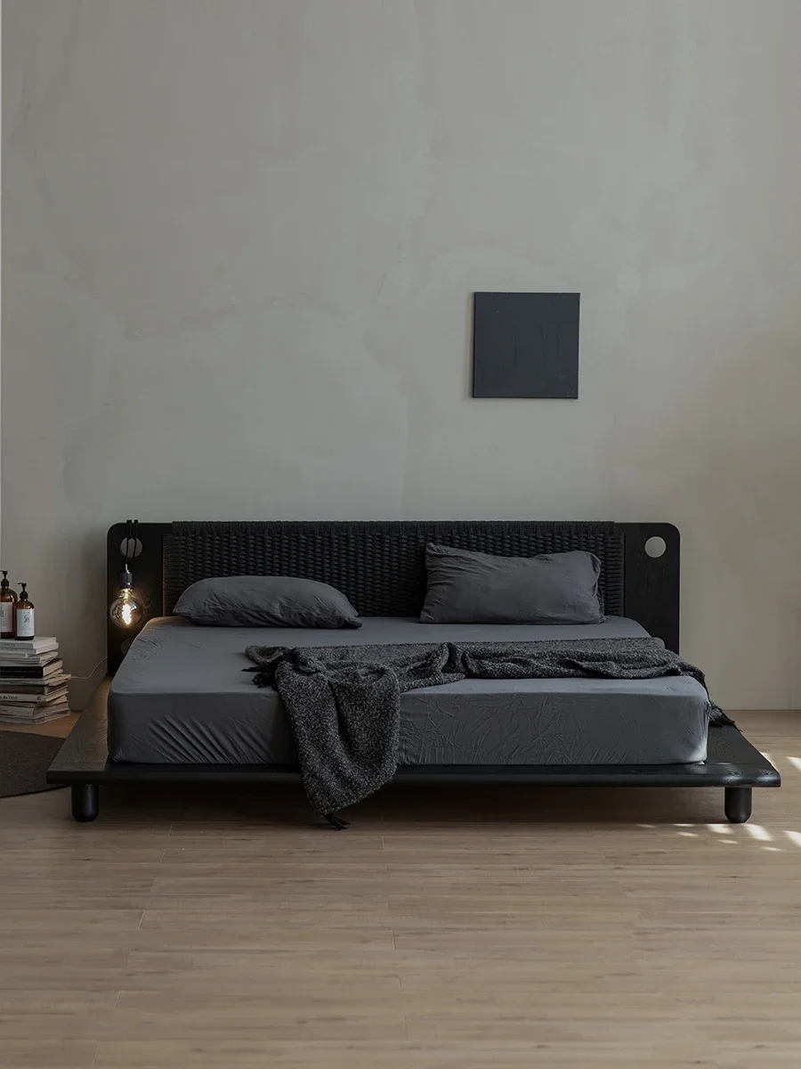 bed household rope woven backrest bedroom 1 meter 8 bed