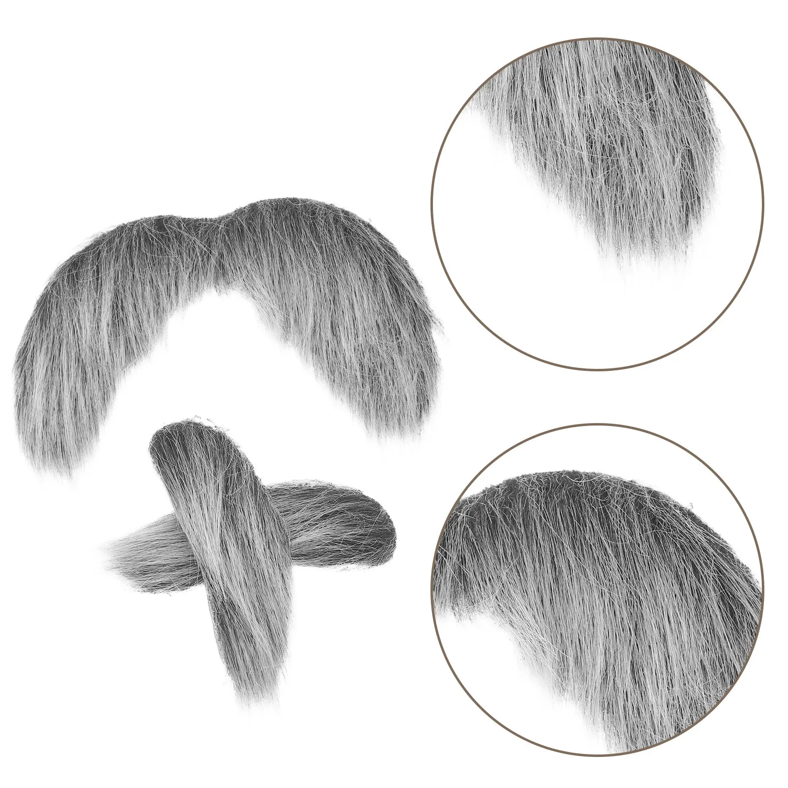 3Pcs Stick on Fake Beard Eyebrows Set Easy Apply Remove Halloween Cosplay Costume Accessories Men Funny Novelty Facial Hair