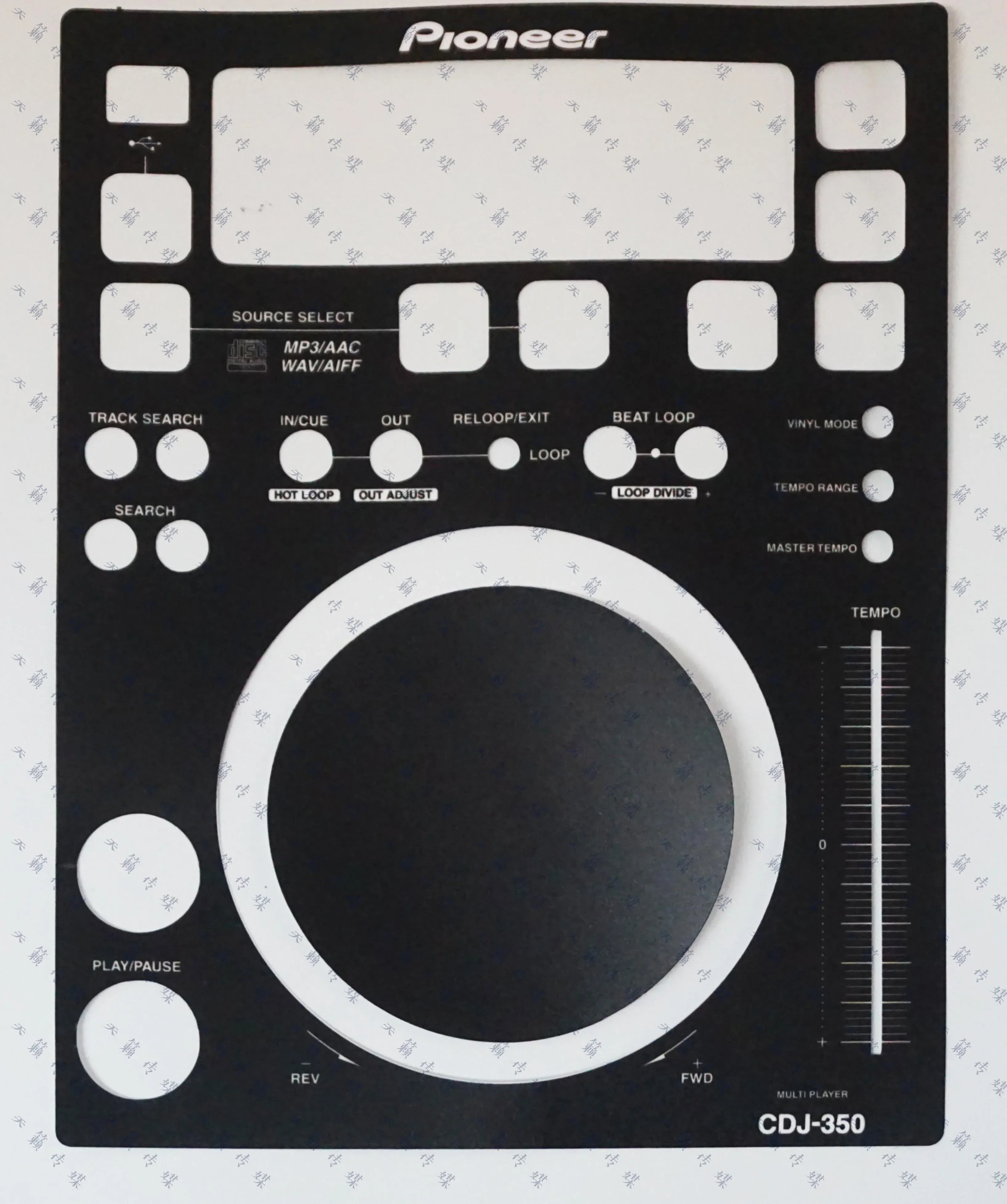 

DJ controller protective film CDJ-350 disc lighter skin sticker, customizable