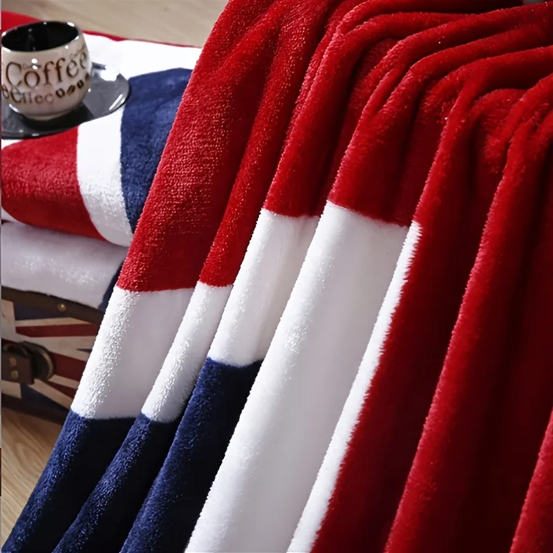 KACISSTY USA Flag Flannel Blankets Striped Stars Flag Theme Throw Blanket Thin Quilts Office Nap Air Condition Quilt Gifts