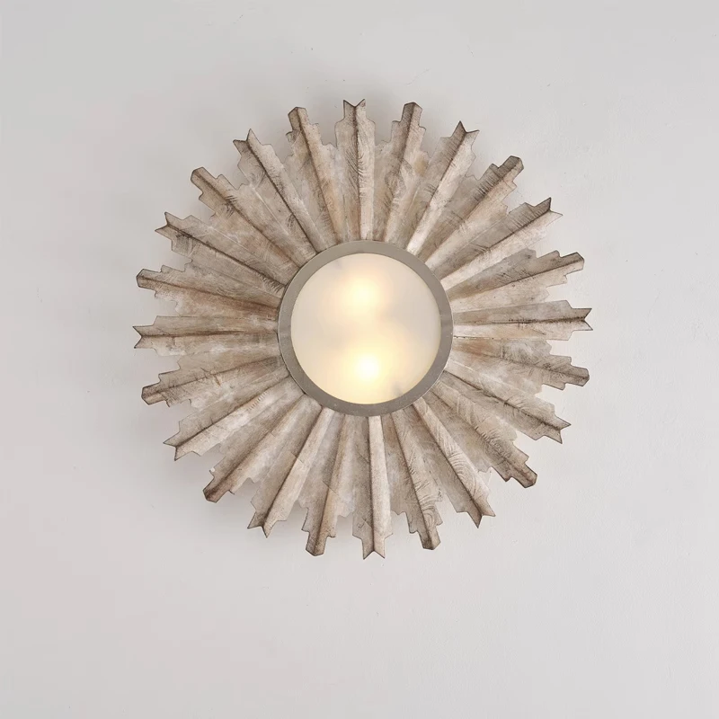 French retro sunflower ceiling lamp simple American creative ceiling lights dining room living room bedroom balcony foyer aisle