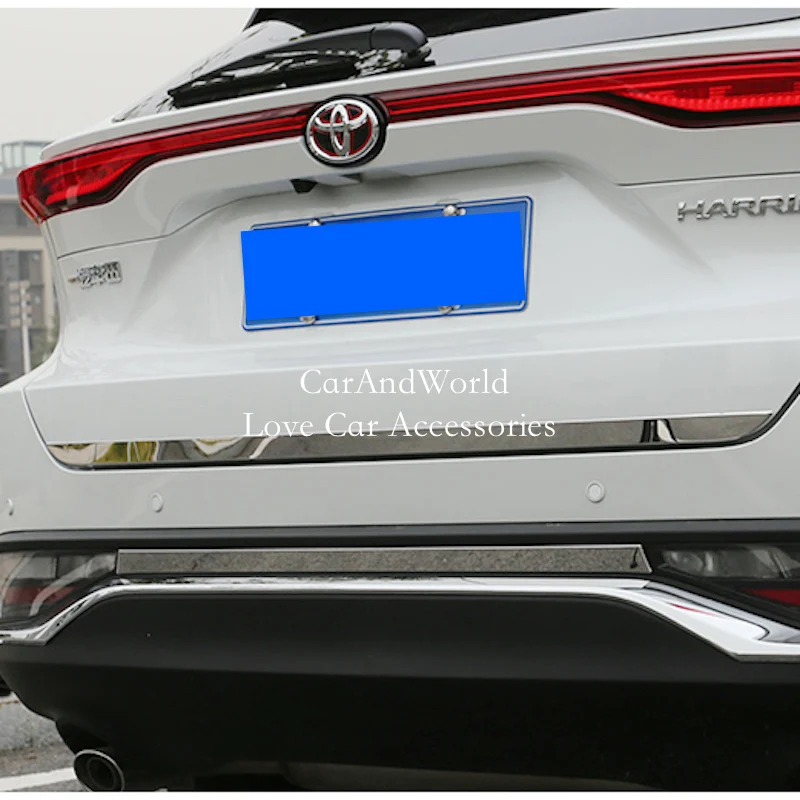 

Stainless Rear Bumper Trunk Lid Tailgate Cover Tail Door Strips Trims Car External Accessory For Toyota Harrier Venza 2021-2025