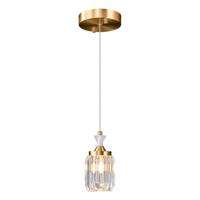 

All-copper modern light luxury bedroom bedside chandelier American simple study restaurant aisle entrance