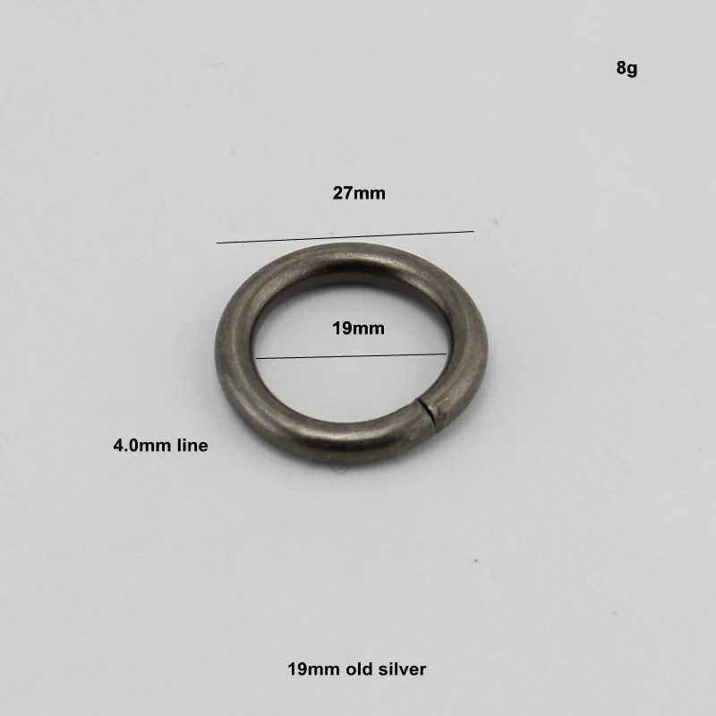 Wholesale OLD SILVER Inside Gunmetal Nickel Snap No welded Ring for Making Purse Bag Handbag Handle Connector