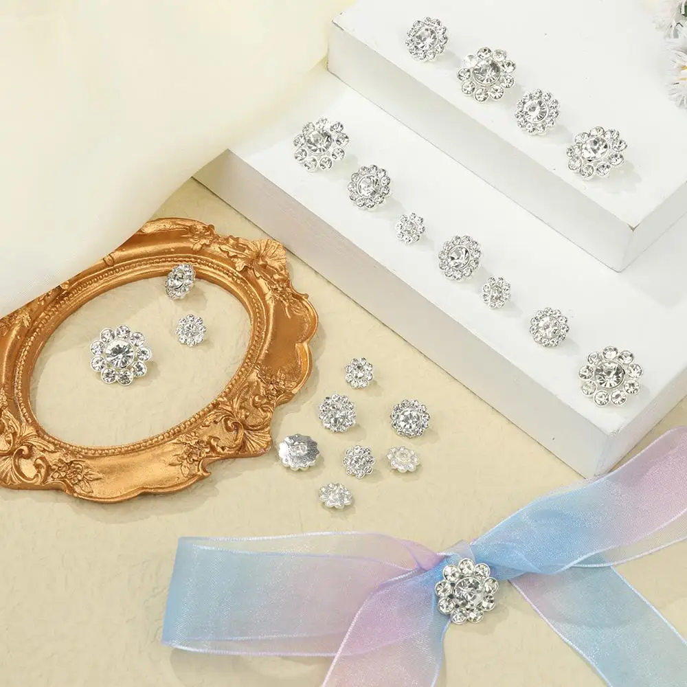 10Pcs/Set Clothing Accessories DIY Sewing Button Craft Decoration Scrapbook Accessories Shirt Buttons Metal Rhinestone Buttons