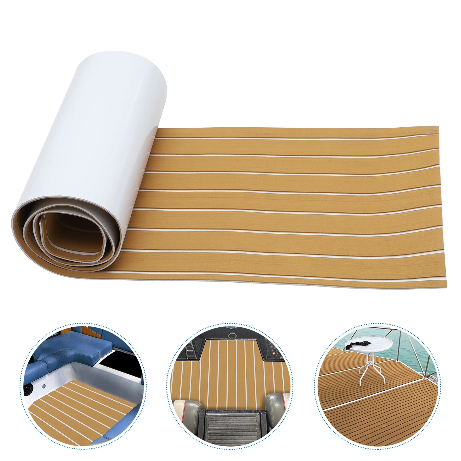 

1 Roll Eva Marine Decking Sheet Shock Absorption Non-Slip Boat Flooring Self-Adhesive Yacht Surface Pad Eva Faux Decking Sheet