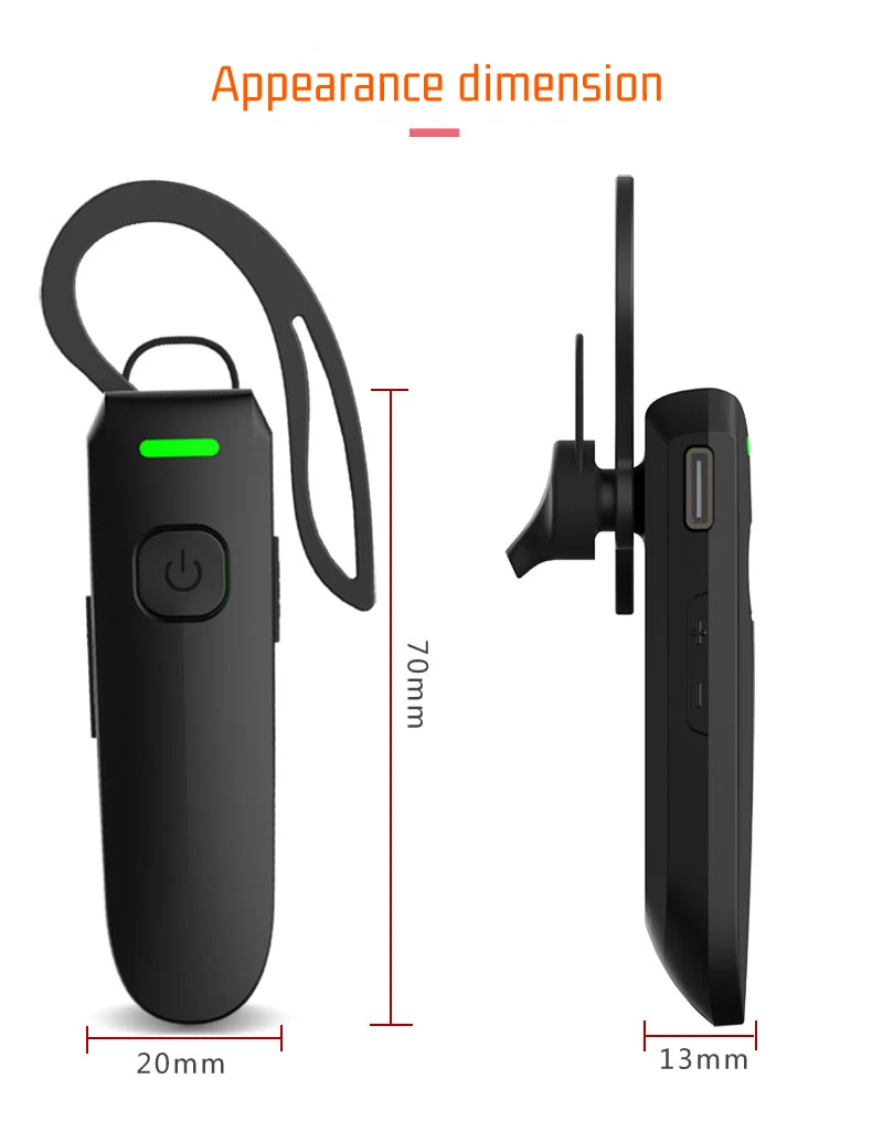 Mini walkie-talkie inalámbrico con gancho para la oreja, intercomunicador Bluetooth PMR FRS, auriculares compatibles con Bluetooth, Radio bidireccional