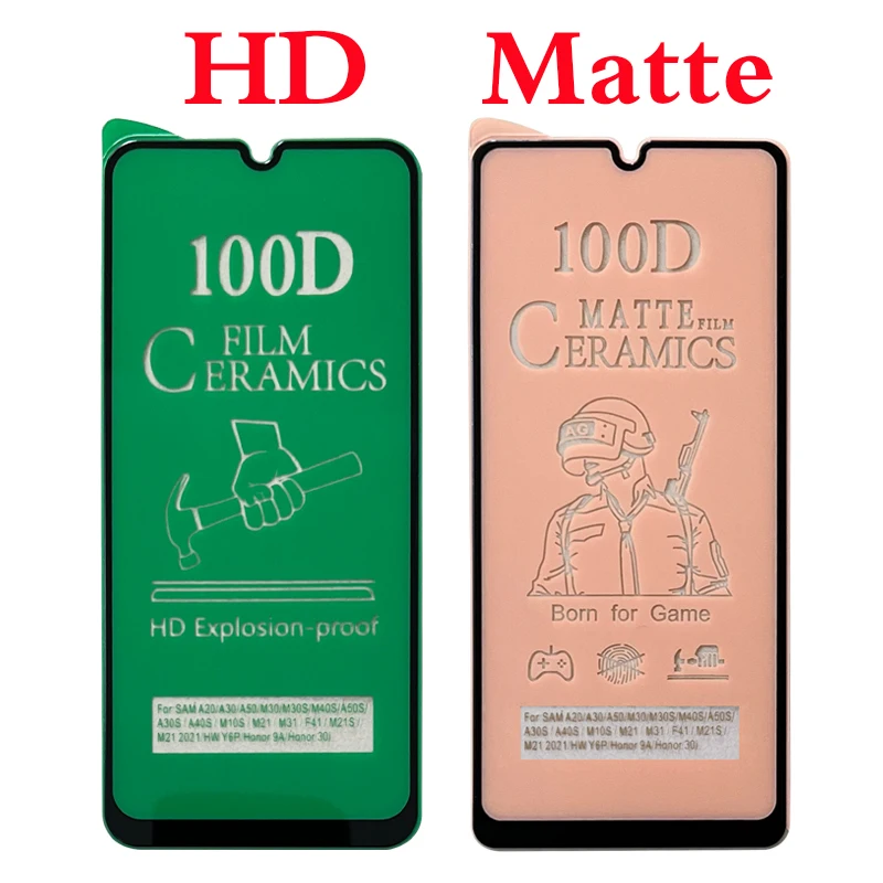 HD or Matte Full Cover Soft Ceramic Film For Samsung Galaxy A10 A20 A30 A50 A60 A70 A80 A90 M10 M20 M30 M50 Screen Protector