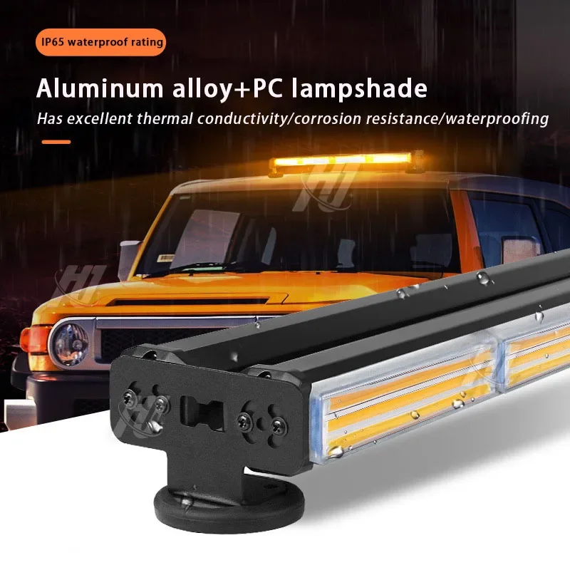 COB Bar Light 4Cell Double Row Car strobe grille Light LED Warning Ceiling Magnetic Bar Lamp Work Light Signal Police 12V 24V