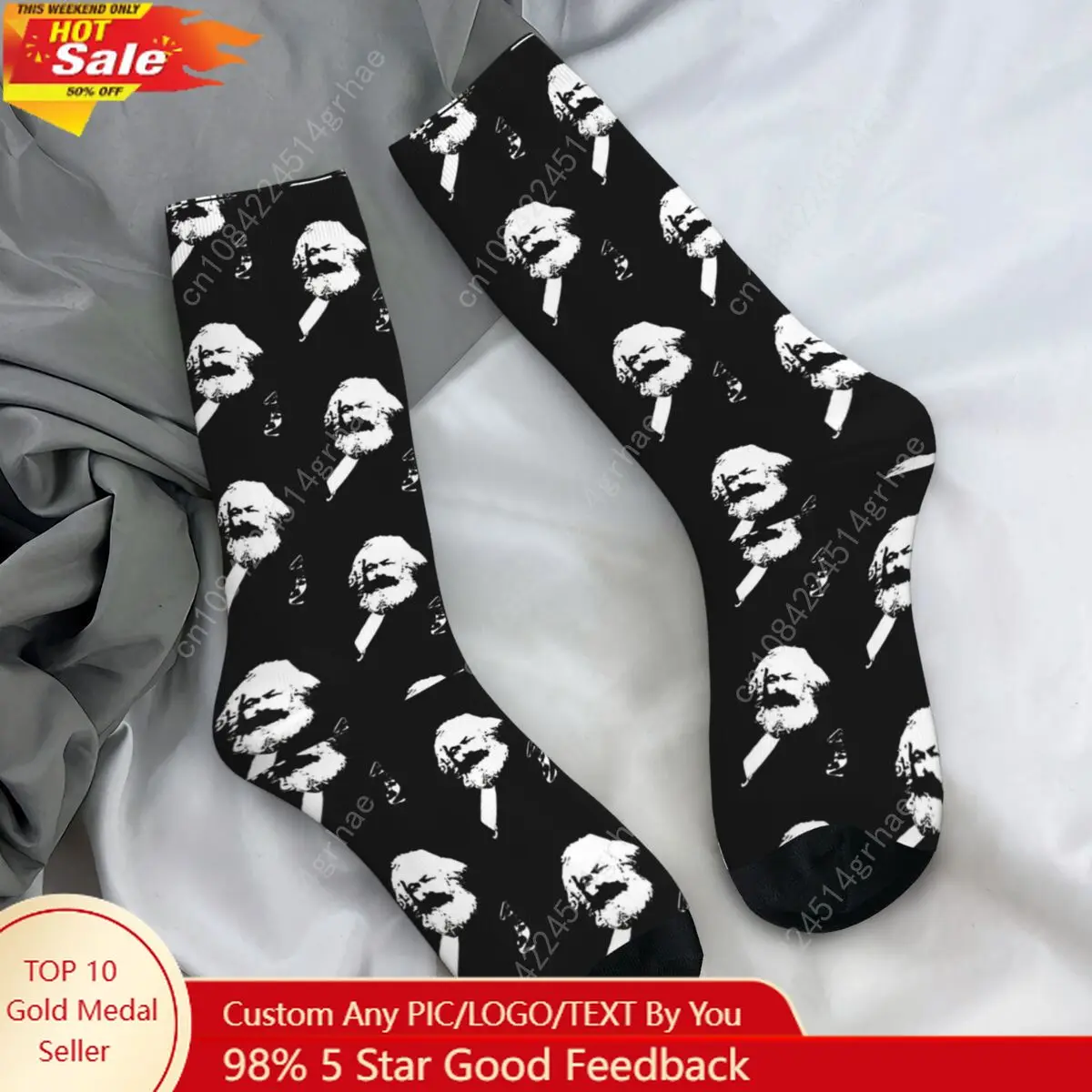 

Karl Marx Socks Marx Engels and Lenin Korean Stockings Men Soft Breathable Running Sports Socks Autumn Design Anti Sweat Socks