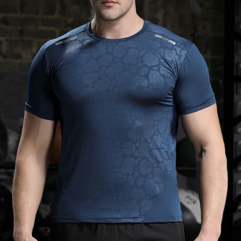 Camiseta de compresión para correr para hombre, de manga corta Camiseta deportiva para gimnasio, Fitness, Jogging, camisa atlética, Tops