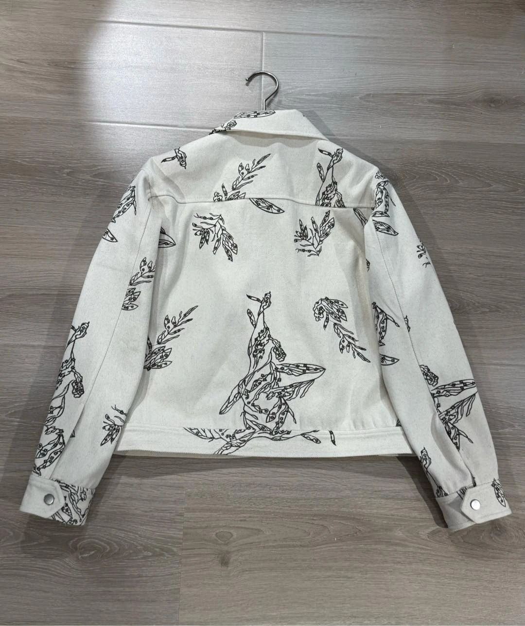 

Women's Autumn and Winter New Embroidered Thin Denim Cotton-padded Jacket