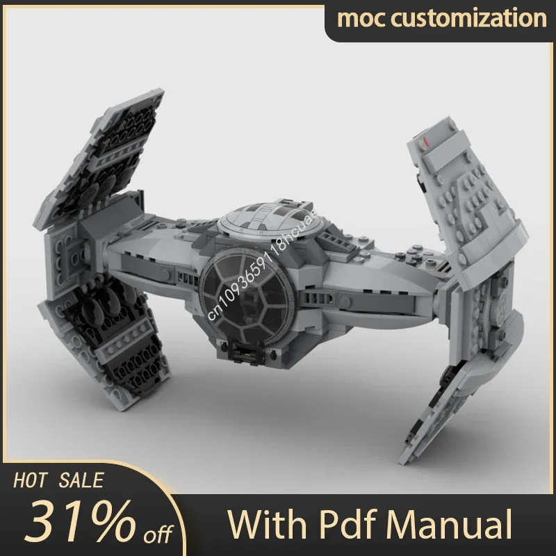 

378 деталей Moc-75082 Star Battle TIE Advanced Prototype: Конструктор, развивающая игрушка для самостоятельной сборки, подарок для детей