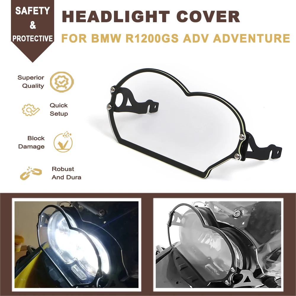 

Motorcycle Headlight Head Light Guard Front Lamp Protector Cover Grill For BMW R1200GS Adventure R 1200 R1200 GS ADV 2004-2012