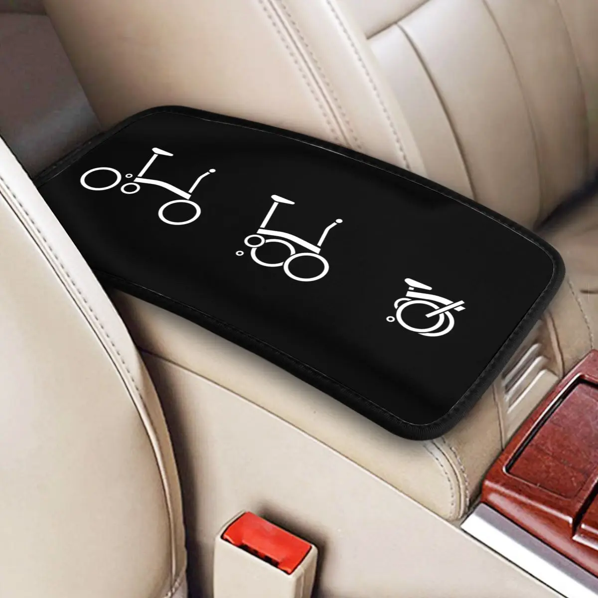 Custom Soft Bromptons Bike Car Armrest Box Pad Anti-Slip Center Console Cover Mat Car Interior Cushion Storage Box Pad