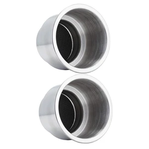 2 PCS Stainless Steel Cup Drink Holder with Drain for Marine Boat RV Camper Autos