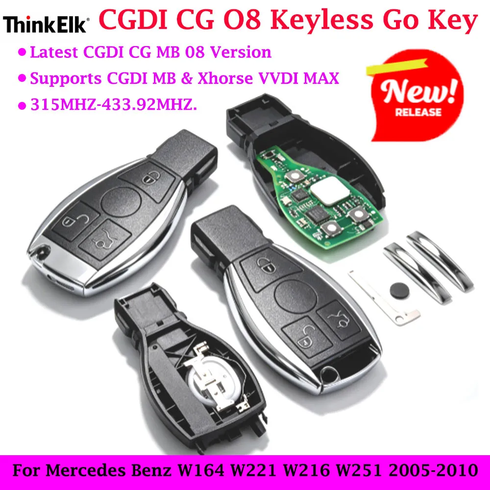 Latest CGDI CG MB 08 Version Keyless Go Key Support Chassis Number:W221-S/W216-S/W164-ML/W251-R/W164-GL for Mercedes Benz
