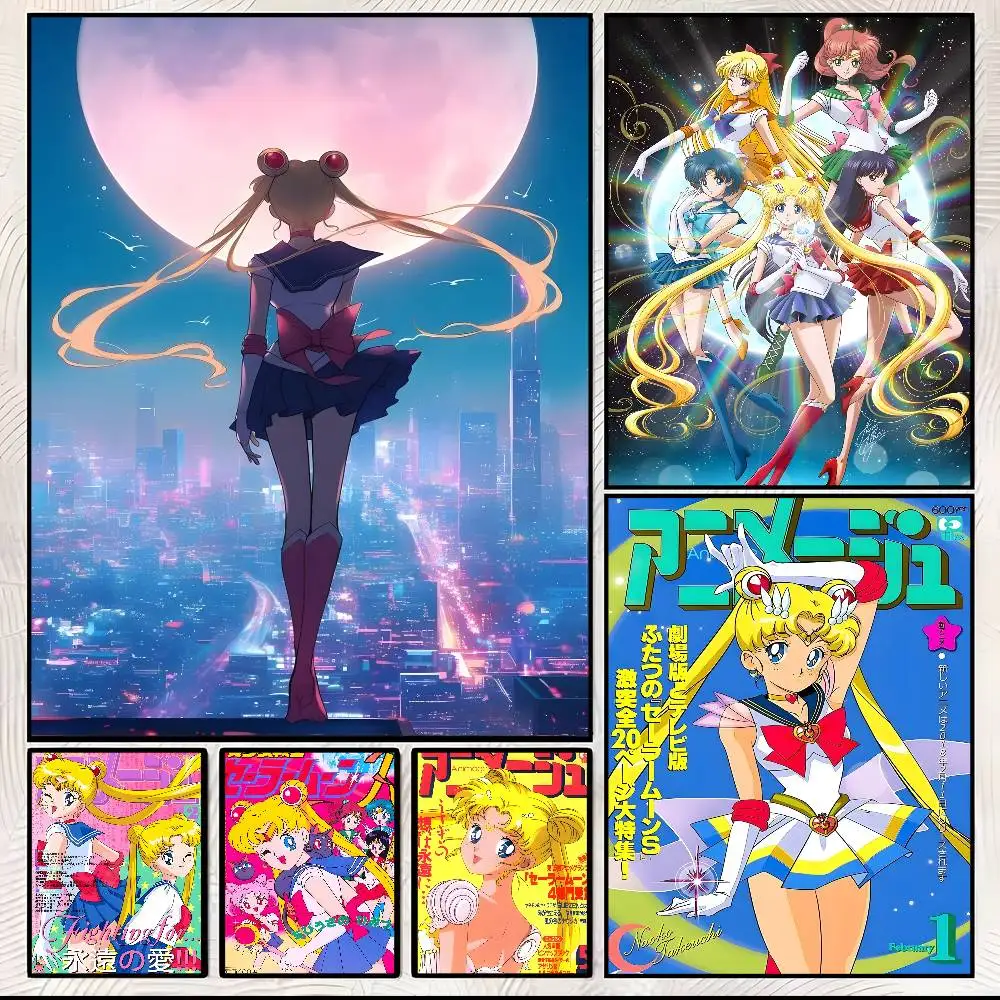 Anime S-Sailor M-Moon Anime Poster Kunst mit Drucken Home Schlafzimmer Wohnzimmer Dekoration Geschenk