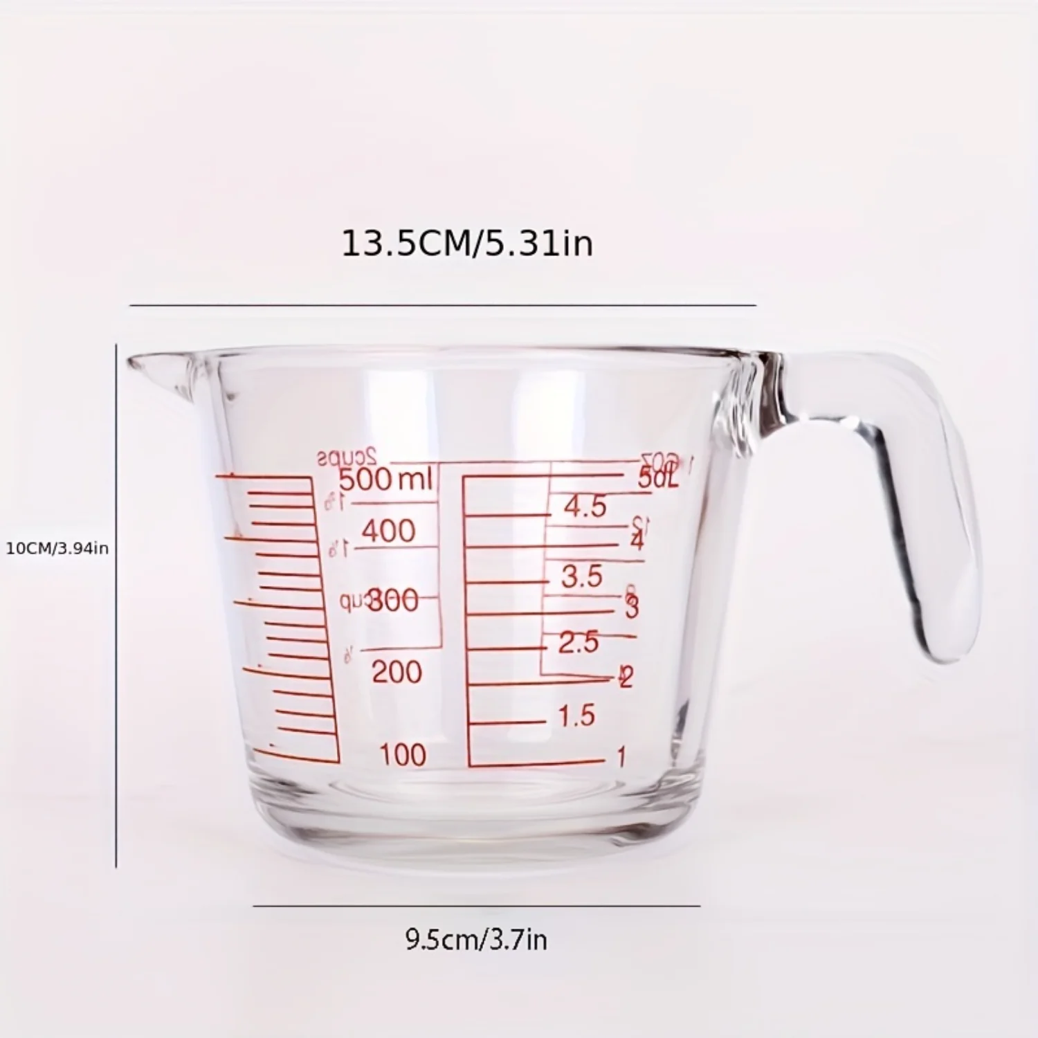 Large-Capacity Measuring Cup with Easy-Read Scale, Heat-Resistant, Secure Handle for Baking & Microwave