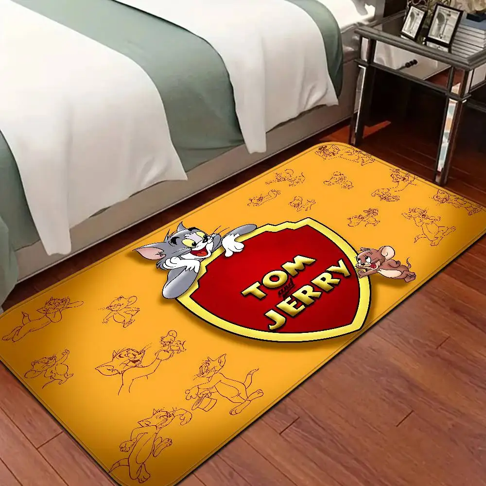 T-Tom and Jerry Comedy animated short film Floor Mat Rectangle Anti-slip Home Soft Badmat Front Door Indoor Outdoor Mat
