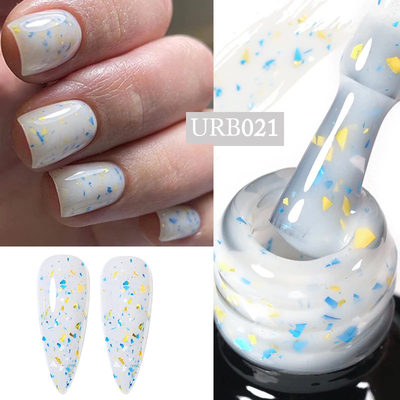 UR SUGAR Colore bianco latte Base in gomma Gel Smalto per unghie Base glitter oro Gel Top Coat Soak Off UV LED Gel Nail Art Vernice Manicu