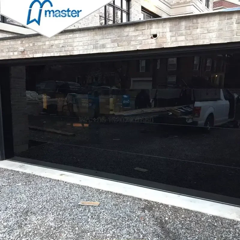 Wmwmnu for 9x8 9x7 16x7 Modern Sectional Overhead Full View Aluminum Tempered Glass Panel Garage Door Plexiglass Garage Door