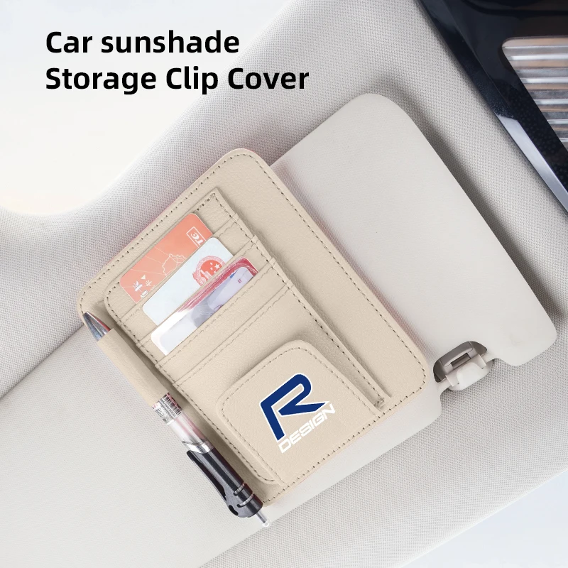 

Автомобильный солнцезащитный козырек из искусственной кожи, солнцезащитные очки, сумка для хранения билетов, аксессуары для Volvo Rdesign Polestar AWD V60 S60 XC60 S40 XC40