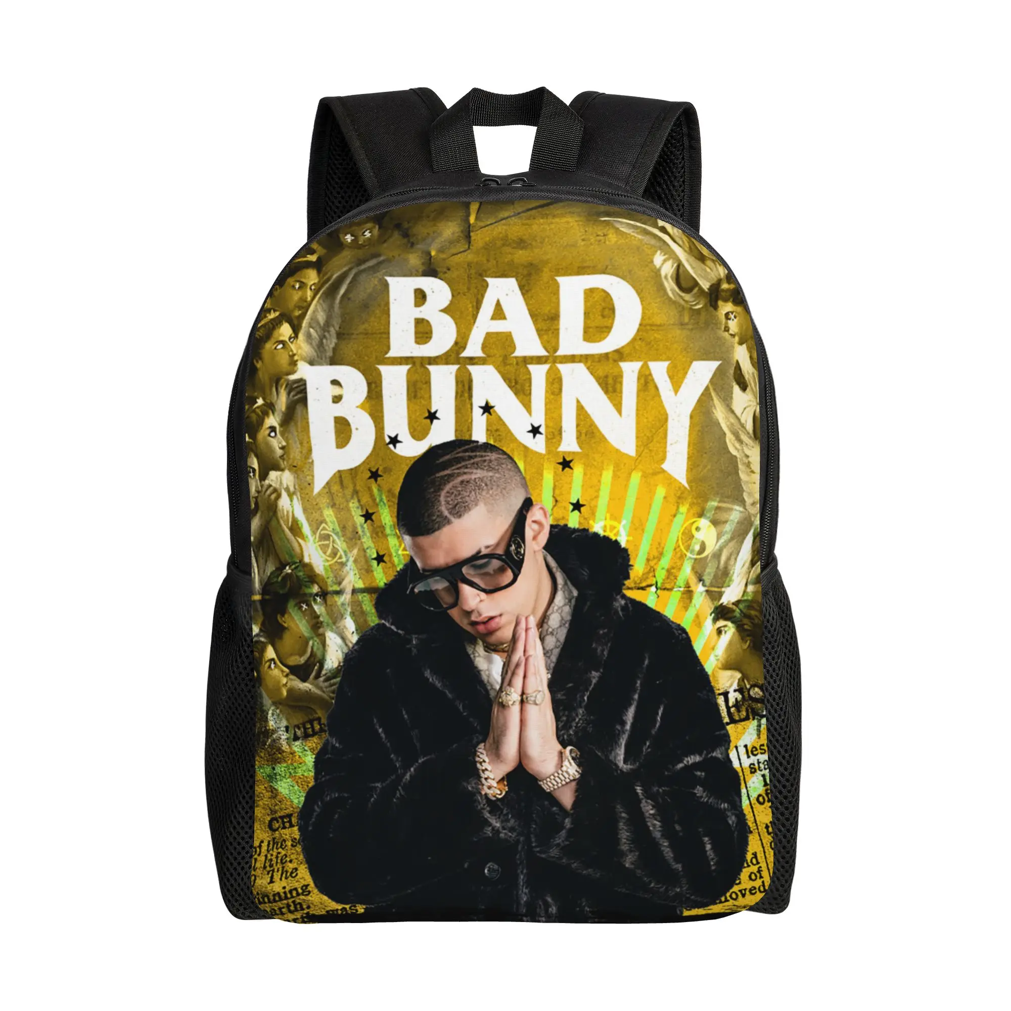 

Рюкзак Bad Music Album для мужчин и женщин, повседневный рюкзак для старшей школы и бизнеса, сумка через плечо для ноутбука Bad Bunny, подарок