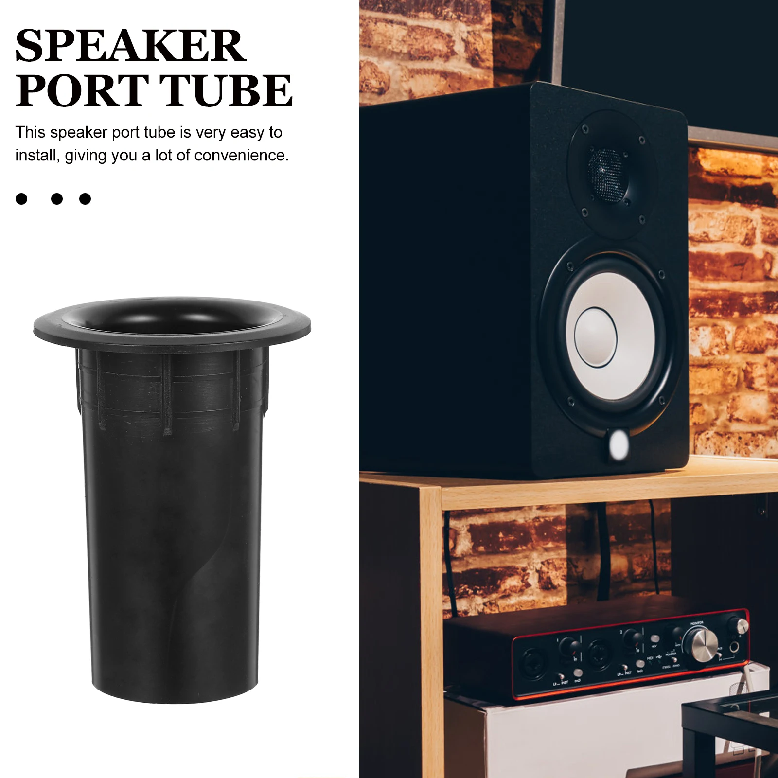 12pçs tubo de porta de alto-falante, substituição de plástico, tubo reflexo de baixo, boca de sino, acessório atraente de plástico