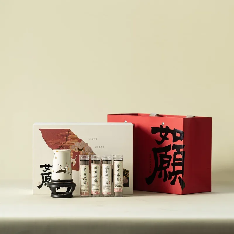 Elegant Crane Incense Burner Set for Office and Home Decor Kung Fu Tea Ceremony Accessories Premium Gift Box for Holidays