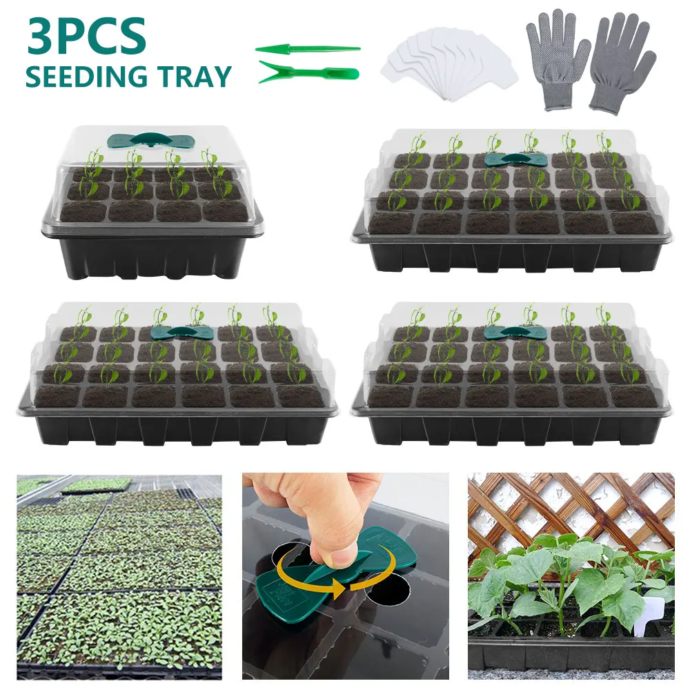 

Seedling Starter Tray Seed Germination Propagation Garden Flower Plant Pots Nursery Grow Box