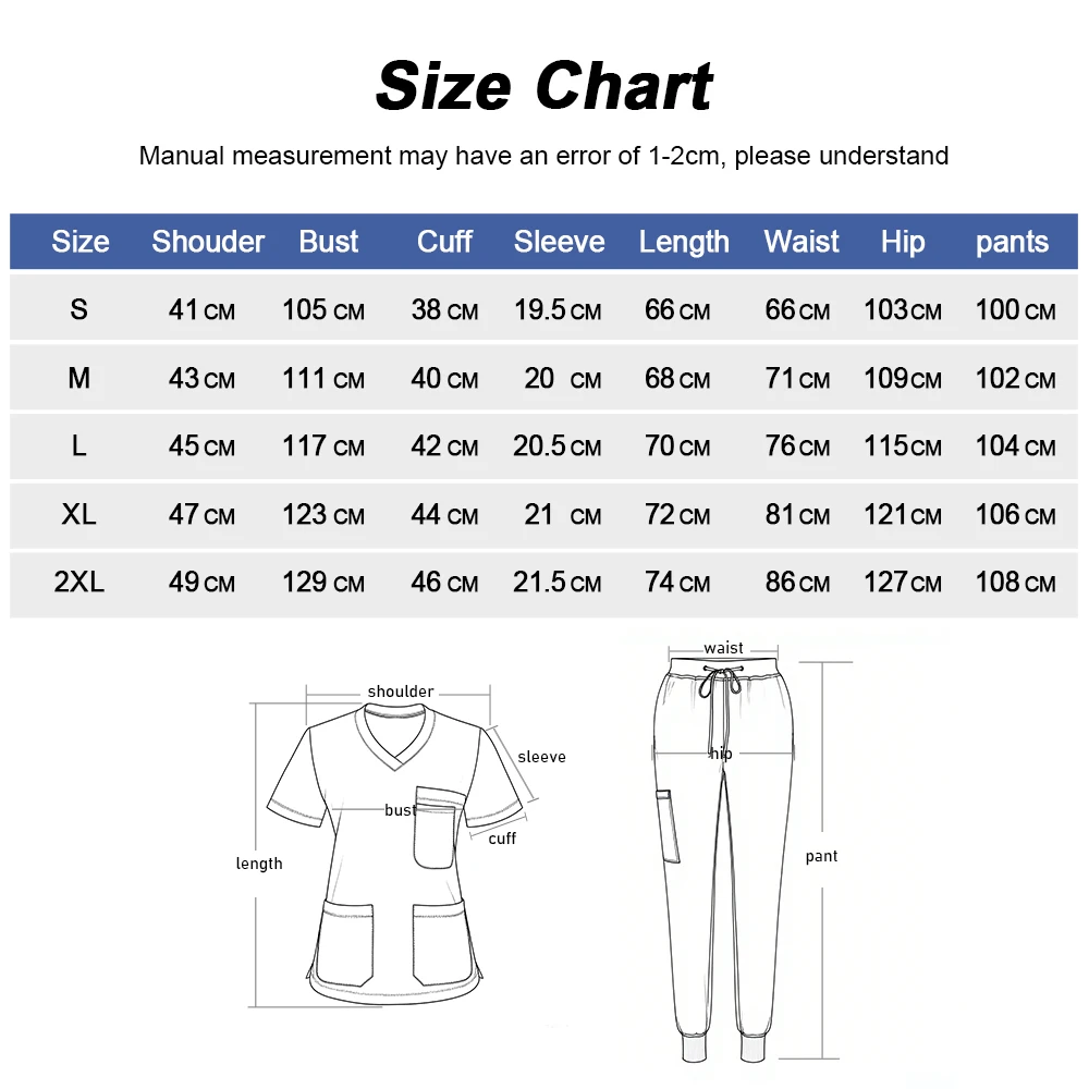Medical Scrubs Uniform Set Soft Nursing Scrub for Women with Multi-Pockets High Quality Nurse Doctor Work Clothes Clinical Scrub