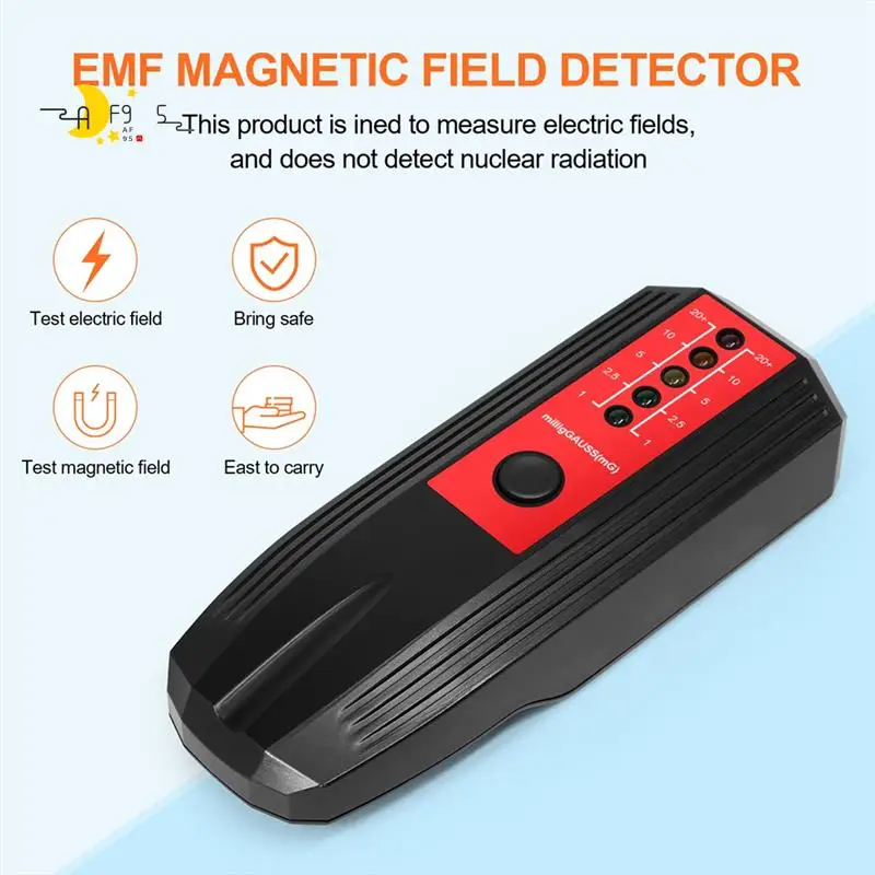 

AF95-EMF Meter, EMF Reader, Electromagnetic Field Radiation Battery Powered Electric EMF Durable Easy To Use A