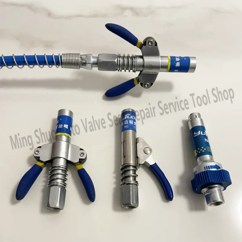 Grease Coupler Lock Clamp Type Grease Nozzle Hose Kit High-Pressure Grease Gun Coupling End Connector Lock on Tool Accessories