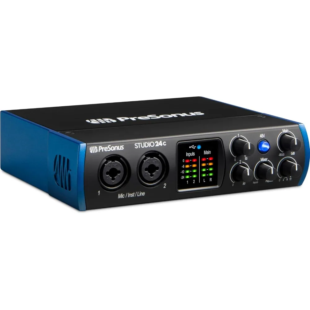 Studio 24c 2x2, 192 kHz, USB Audio Interface with Studio One Artist and Ableton Live Lite DAW Recording Software