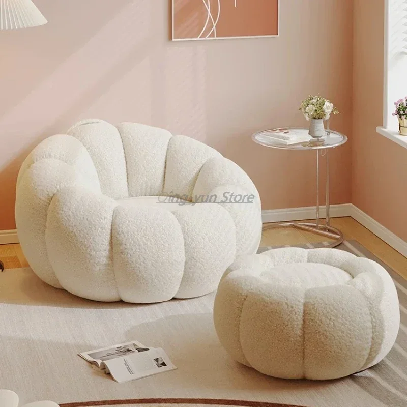 Simple Lounge Bean Bag Sofa Round Lazy Small Dormitorio Bean Bag Sofas Comfortable Single Puf De Asiento Furniture Living Room