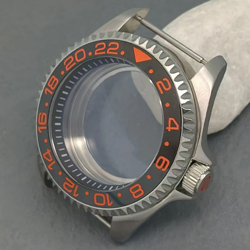 Mod 42 مللي متر SKX007 ساعة حافظة قبة الياقوت والزجاج والكريستال يناسب NH35 NH36 4R35 7S26 حركة 28.5 الطلب الرجال الغوص ساعة الحالات