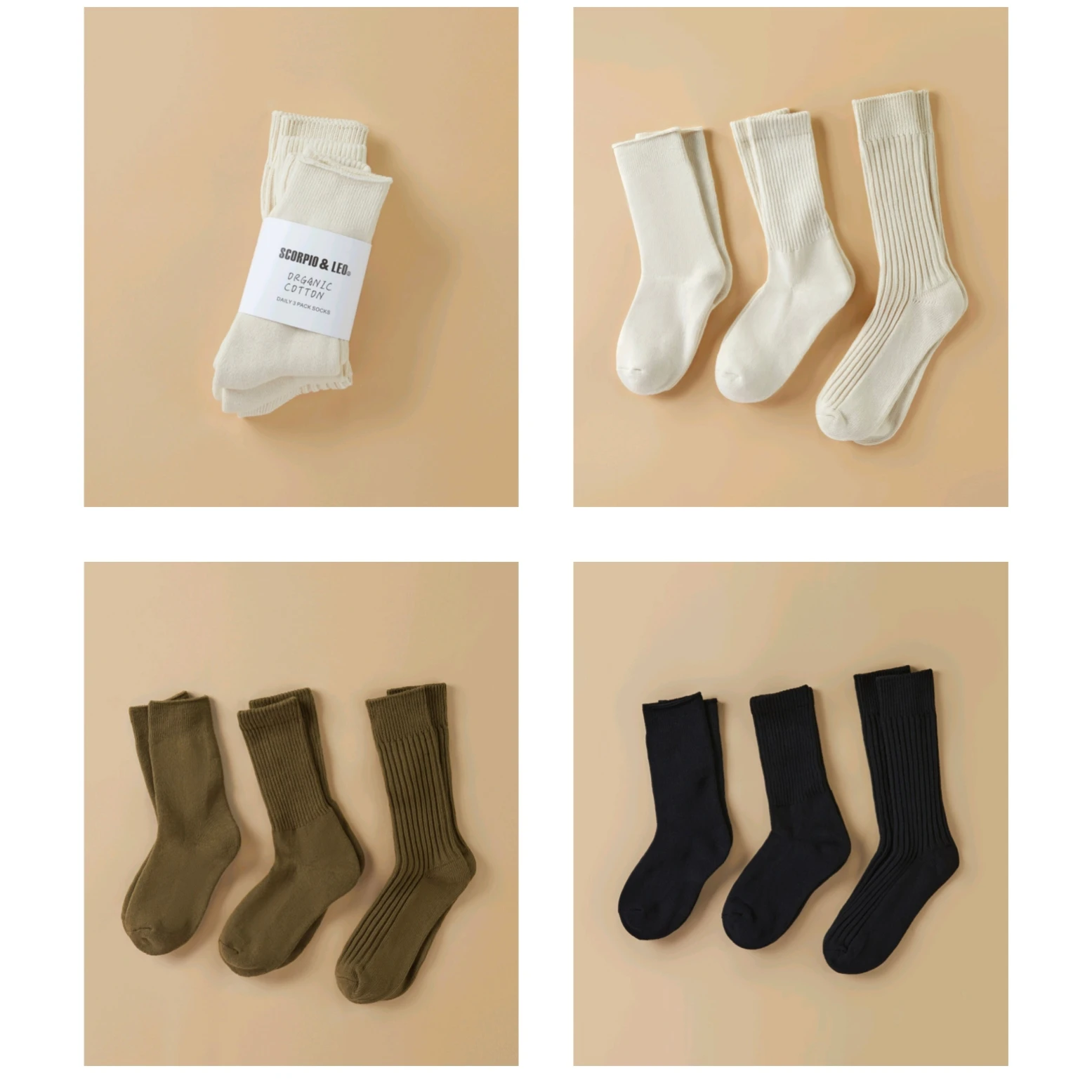 

Rototo Organic Cotton High Tube Sos ex Long Cotton Sos Moisture ng Comfortable Breathable Eco Friendly 3 Pairs Set