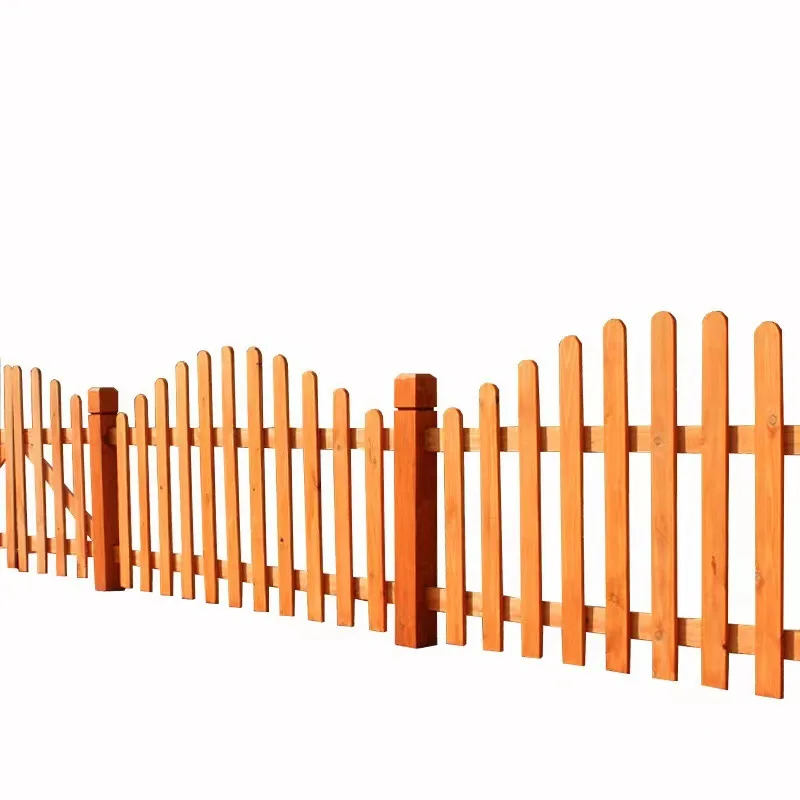 Outdoor anti-corrosion wood fence door, villa courtyard lawn guardrail, wood, outdoor small courtyard wall, field fence